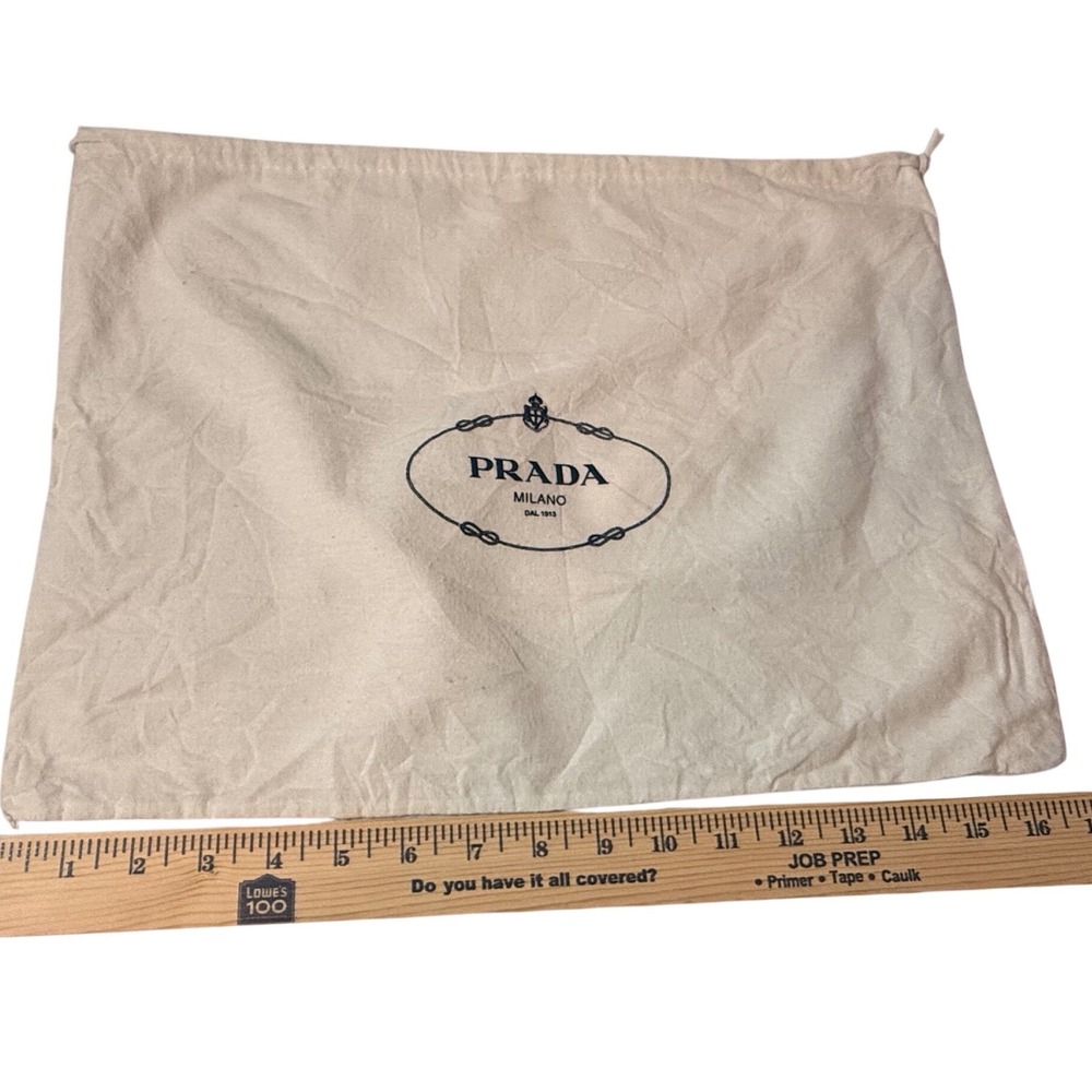 Prada Milano Cream Cotton Flannel Drawstring Dust Bag for Handbags Shoes 16x12